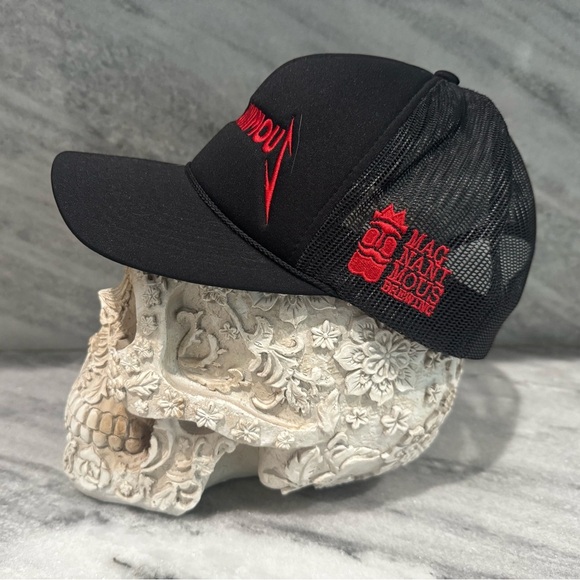 Magnanimous Brewing Trucker Hat Black Mesh Cap – Metallica Style Logo Punk Rock - Picture 3 of 5